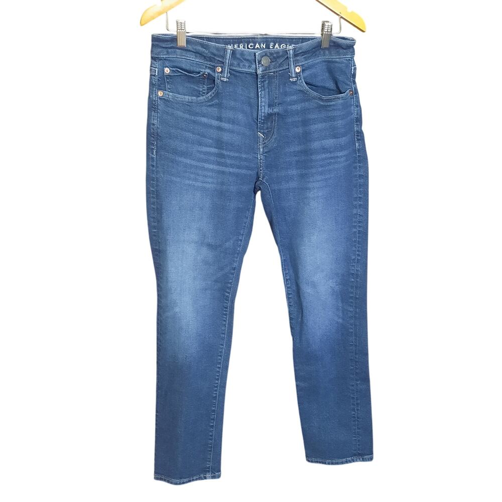 American Eagle Mens Airflex Slim Straight Blue Jeans Size 32x32